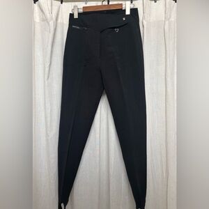 Obermeyer Ski Pants Women's Vintage Stirrup Black Wool Nylon Y2K - Size 10L